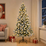 Vidaxl kunstmatige inklapbare kerstboom 120 cm 150 led's warmwit