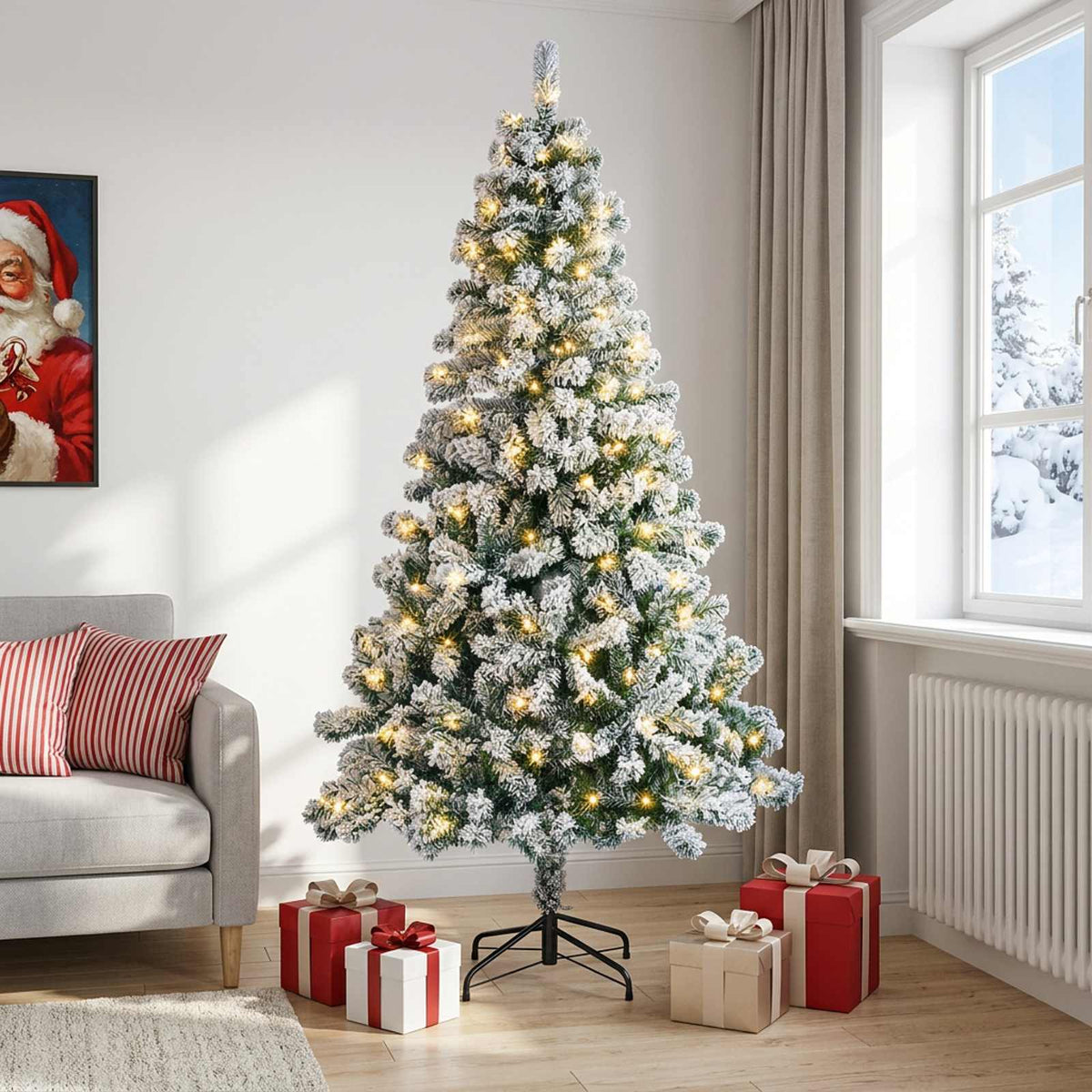 Vidaxl kunstmatige inklapbare kerstboom 120 cm 150 led's warmwit
