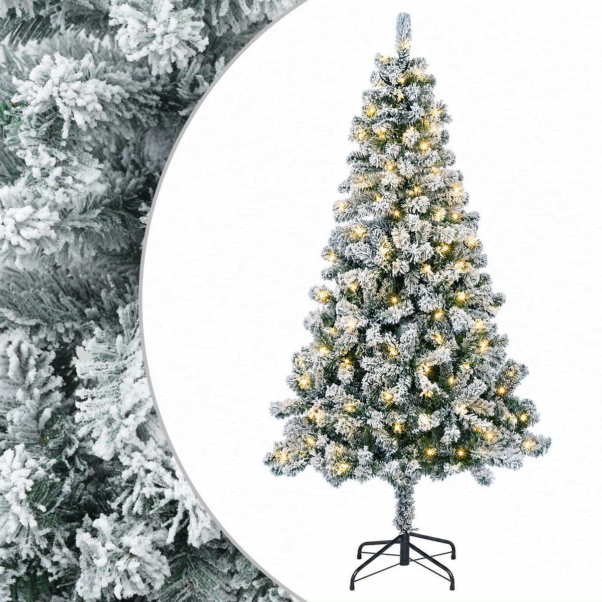 Vidaxl kunstmatige inklapbare kerstboom 120 cm 150 led's warmwit