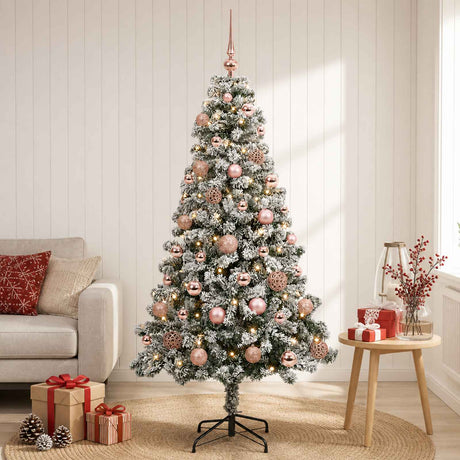 Vidaxl kunstkerstboom met ballen 120 cm 150 led's warmwit