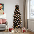 Vidaxl smalle kunstkerstboom met kerstballen 180 cm 300 led's warmwit