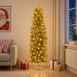 Vidaxl kunstmatige slanke kerstboom 180 cm 300 led's warmwit