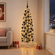 Vidaxl smalle kunstkerstboom met kerstballen 180 cm 300 led's warmwit