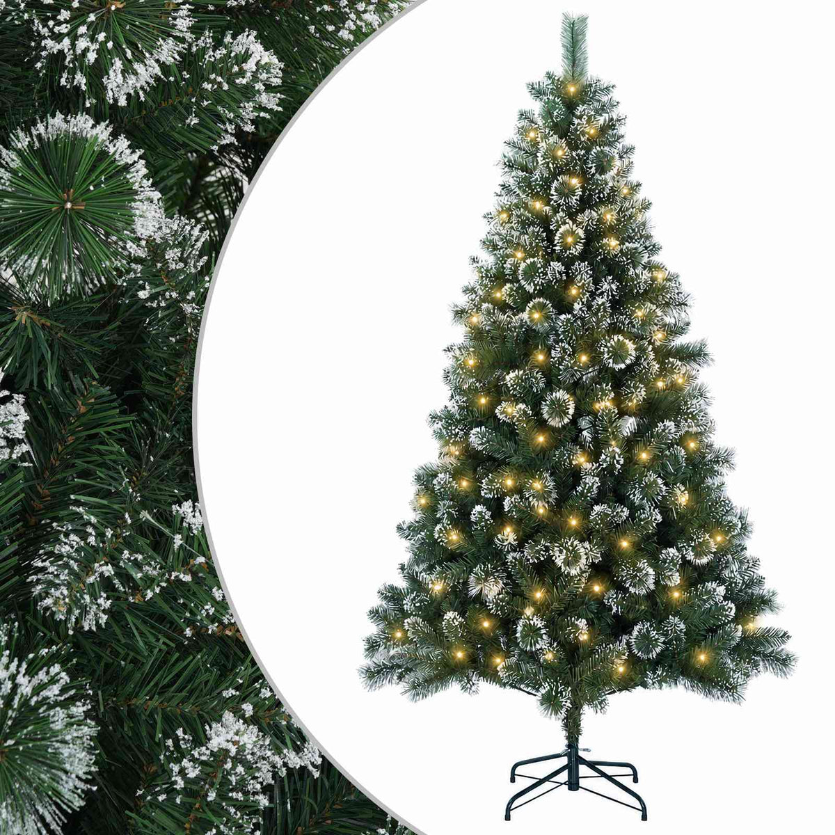 Vidaxl kunstkerstboom 180 cm 300 led's warmwit pvc en metaal groen