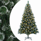 Vidaxl kunstkerstboom 180 cm 300 led's warmwit pvc en metaal groen