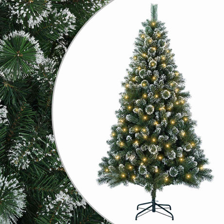 Vidaxl kunstkerstboom 210 cm 300 led's warmwit pvc en metaal groen