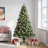 Vidaxl kunstkerstboom 120 cm 150 led's warmwit pvc en metaal groen