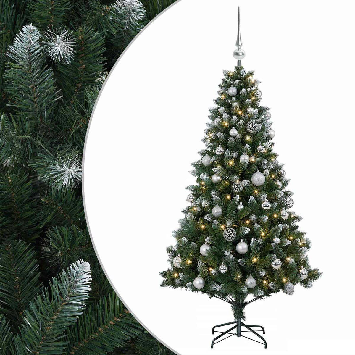 Vidaxl kunstkerstboom met ballen 120 cm 150 led's warmwit