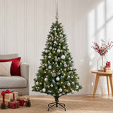 Vidaxl kunstkerstboom met ballen 120 cm 150 led's warmwit