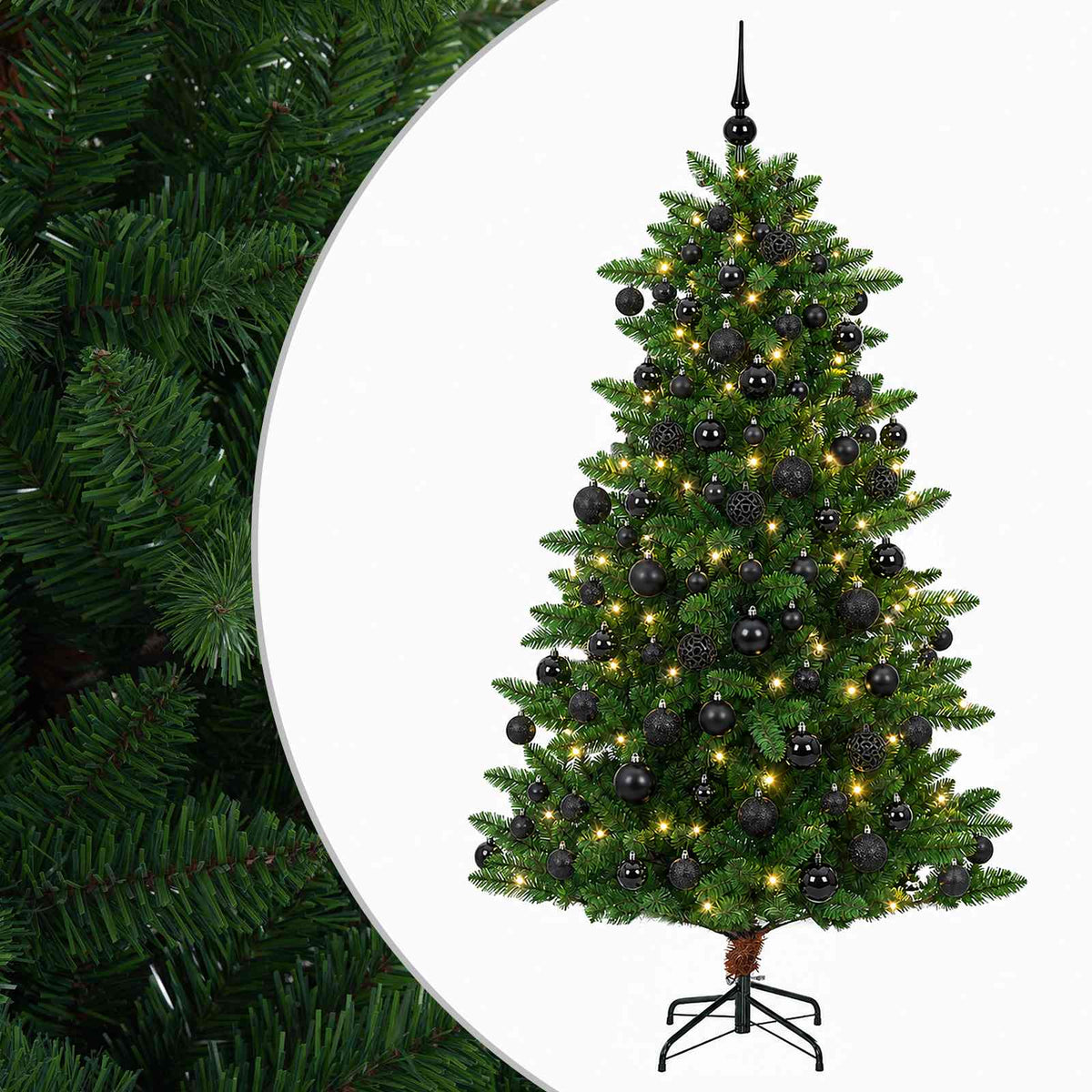 Vidaxl kunstkerstboom met ballen 180 cm 300 led's warmwit