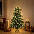 Vidaxl artificial christmas tree with bauble 120 cm 150 led's warmwit