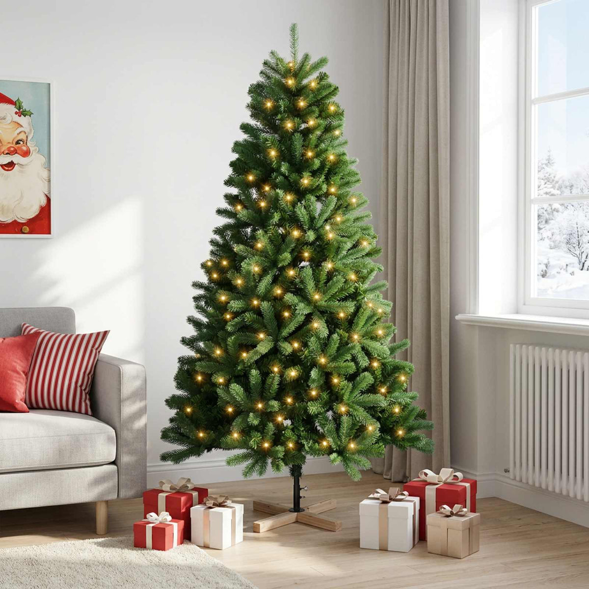 Vidaxl kunstkerstboom 120 cm 150 led's warmwit pvc groen