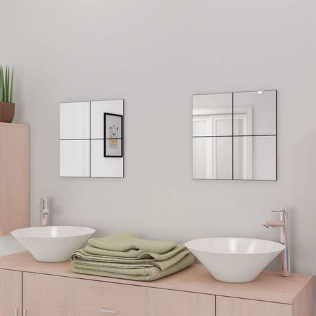 Vidaxl spiegels 8 st zilver 20.5 x 20.5 x 0.4 cm hoogwaardig glas