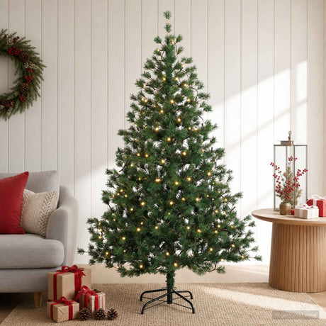 Vidaxl kunstmatige inklapbare kerstboom 150 cm 150 led's warmwit
