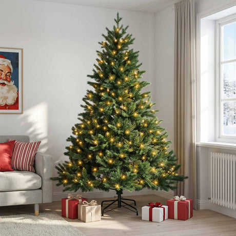 Vidaxl kunstmatige inklapbare kerstboom 120 cm 150 led's warmwit