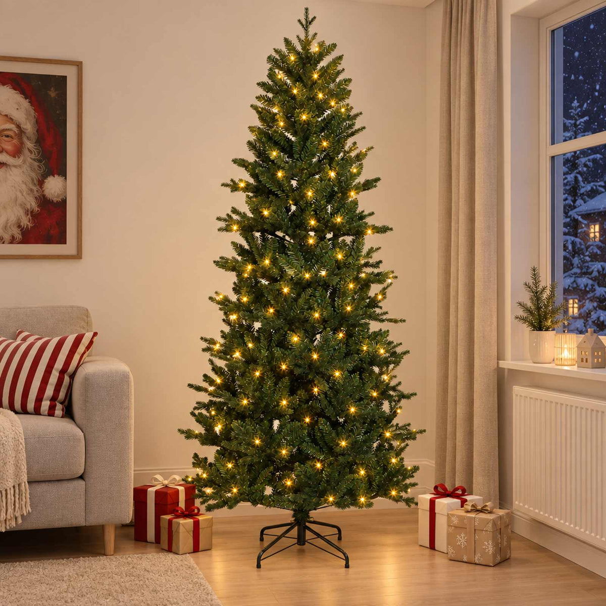 Vidaxl kunstmatige inklapbare kerstboom 180 cm 300 led's warmwit