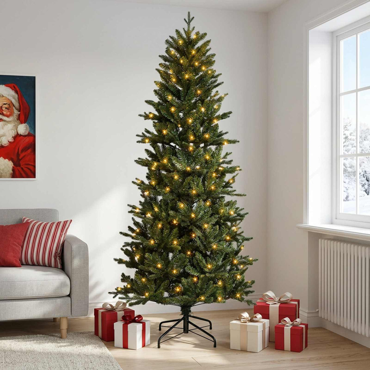 Vidaxl kunstmatige inklapbare kerstboom 150 cm 150 led's warmwit