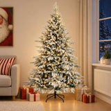 Vidaxl kunstmatige inklapbare kerstboom 210 cm 300 led's warmwit