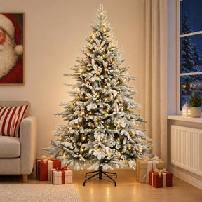 Vidaxl kunstmatige inklapbare kerstboom 210 cm 300 led's warmwit