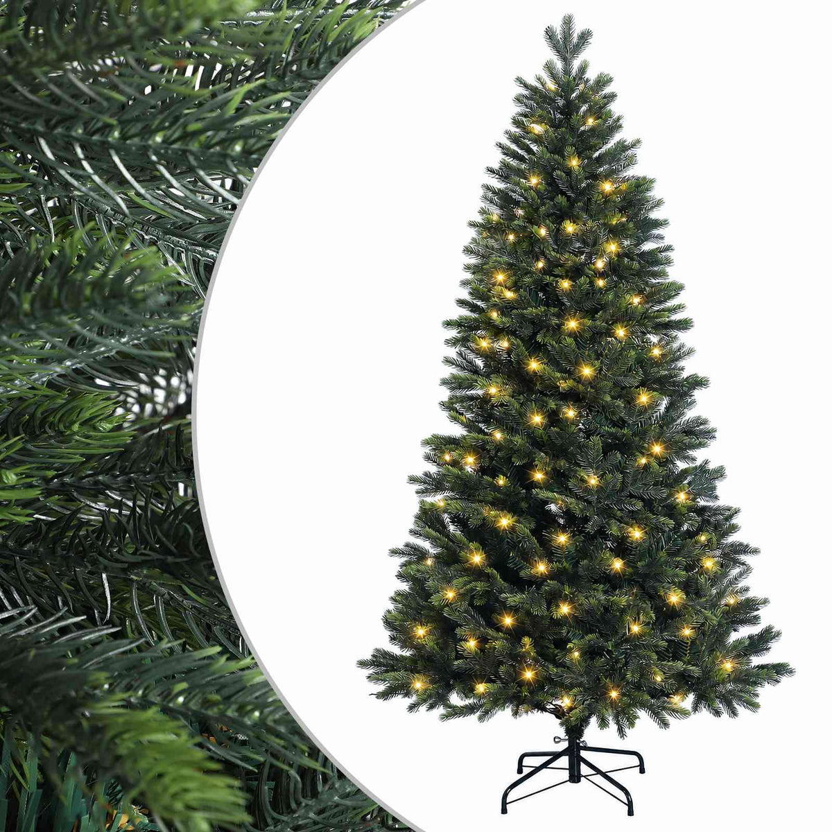 Vidaxl kunstmatige inklapbare kerstboom 150 cm 150 led's warmwit