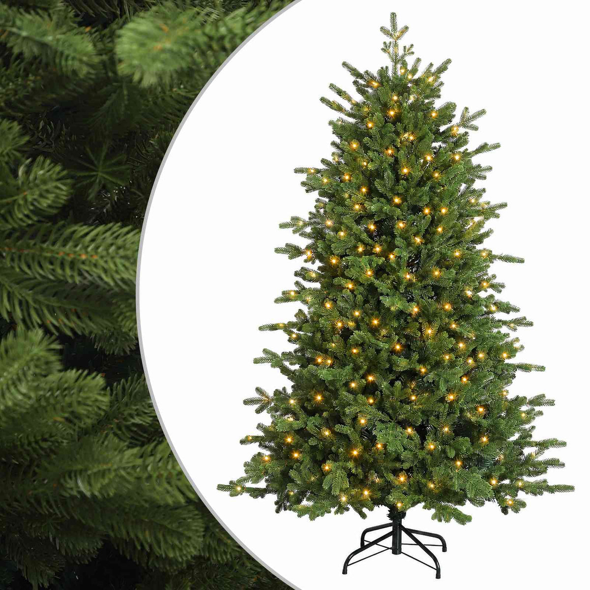 Vidaxl kunstmatige inklapbare kerstboom 150 cm 150 led's warmwit