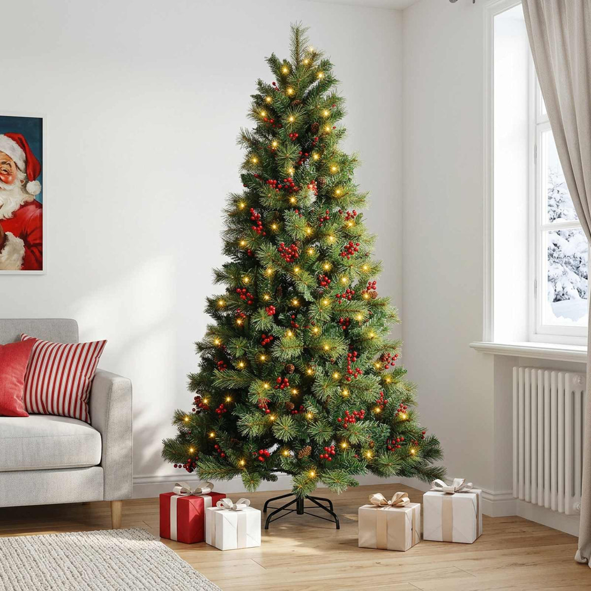 Vidaxl kunstmatige inklapbare kerstboom 120 cm 150 led's warmwit