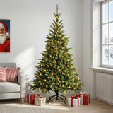Vidaxl kunstmatige inklapbare kerstboom 150 cm 150 led's warmwit
