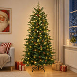 Vidaxl kunstmatige inklapbare kerstboom 150 cm 150 led's warmwit