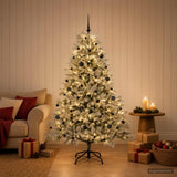 Vidaxl kunstkerstboom met kerstbal 150 cm 150 led's warmwit