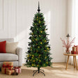 Vidaxl kunstkerstboom met kerstbal 150 cm 150 led's warmwit pvc en pe