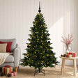 Vidaxl kunstkerstboom met kerstbal 120 cm 150 led's warmwit