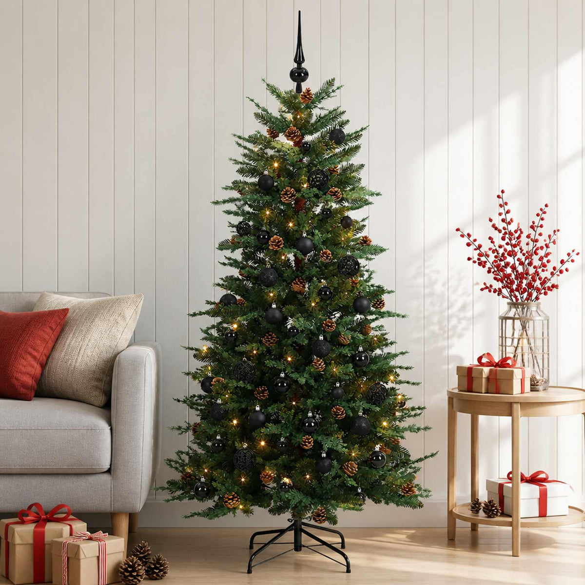 Vidaxl kunstmatige inklapbare kerstboom 150 cm 150 led's warmwit