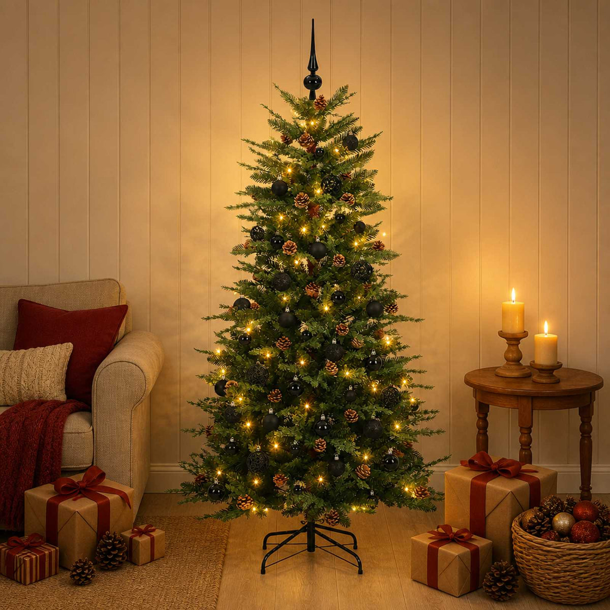 Vidaxl kunstmatige inklapbare kerstboom 150 cm 150 led's warmwit