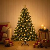 Vidaxl kunstkerstboom met kerstbal 120 cm 150 led's warmwit