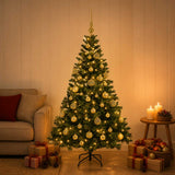 Vidaxl kunstkerstboom met ballen 120 cm 150 led's warmwit