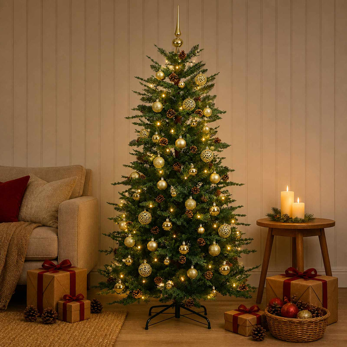 Vidaxl kunstmatige inklapbare kerstboom 150 cm 150 led's warmwit
