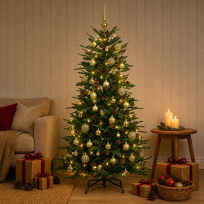 Vidaxl kunstmatige inklapbare kerstboom 150 cm 150 led's warmwit