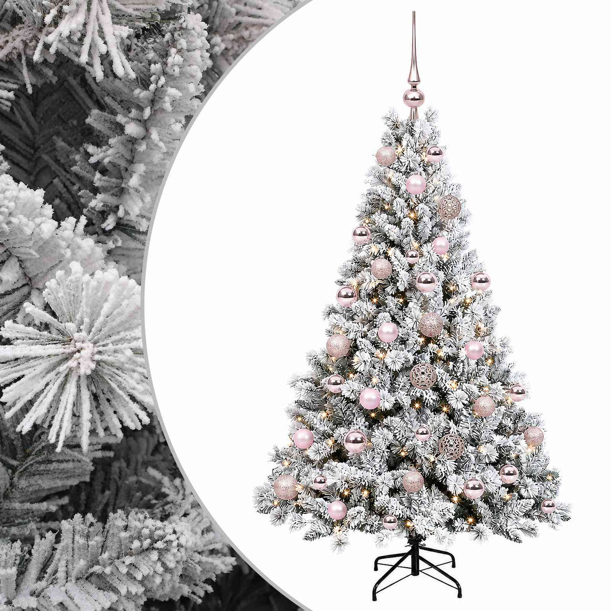 Vidaxl kunstkerstboom met kerstbal 150 cm 150 led's warmwit