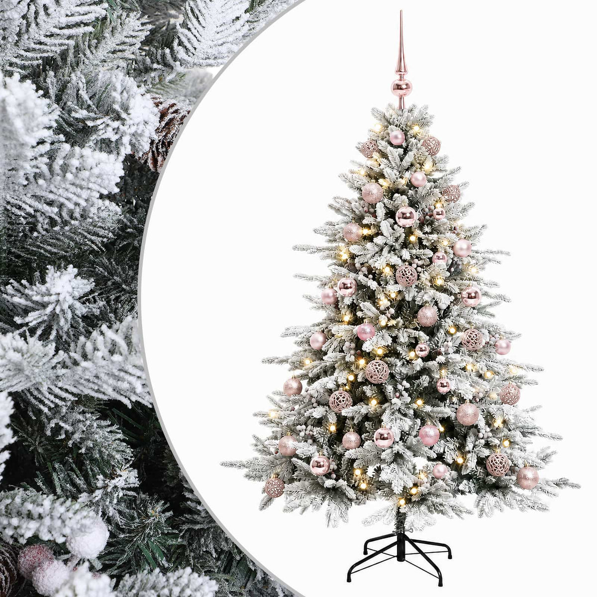 Vidaxl kunstkerstboom met kerstbal 120 cm 150 led's warmwit