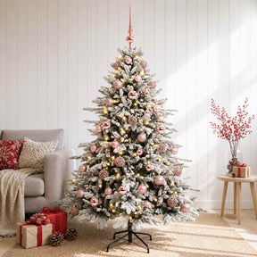Vidaxl kunstkerstboom met kerstbal 120 cm 150 led's warmwit