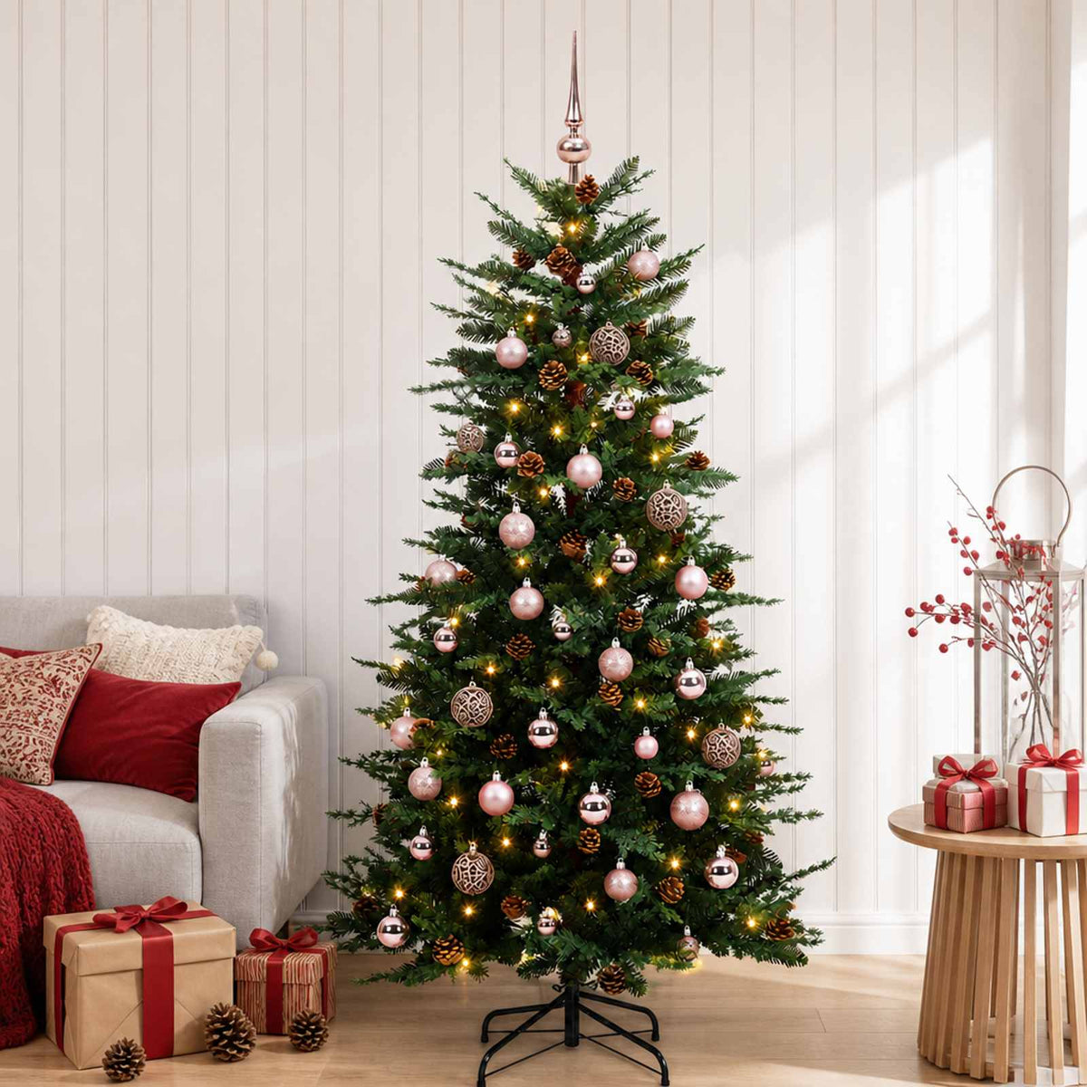 Vidaxl kunstmatige inklapbare kerstboom 150 cm 150 led's warmwit