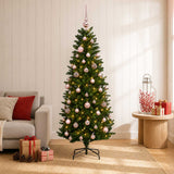 Vidaxl kunstkerstboom met ballen 150 cm 150 led's warmwit pe en pvc
