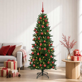 Vidaxl kunstkerstboom met kerstbal 120 cm 150 led's warmwit pvc en pe