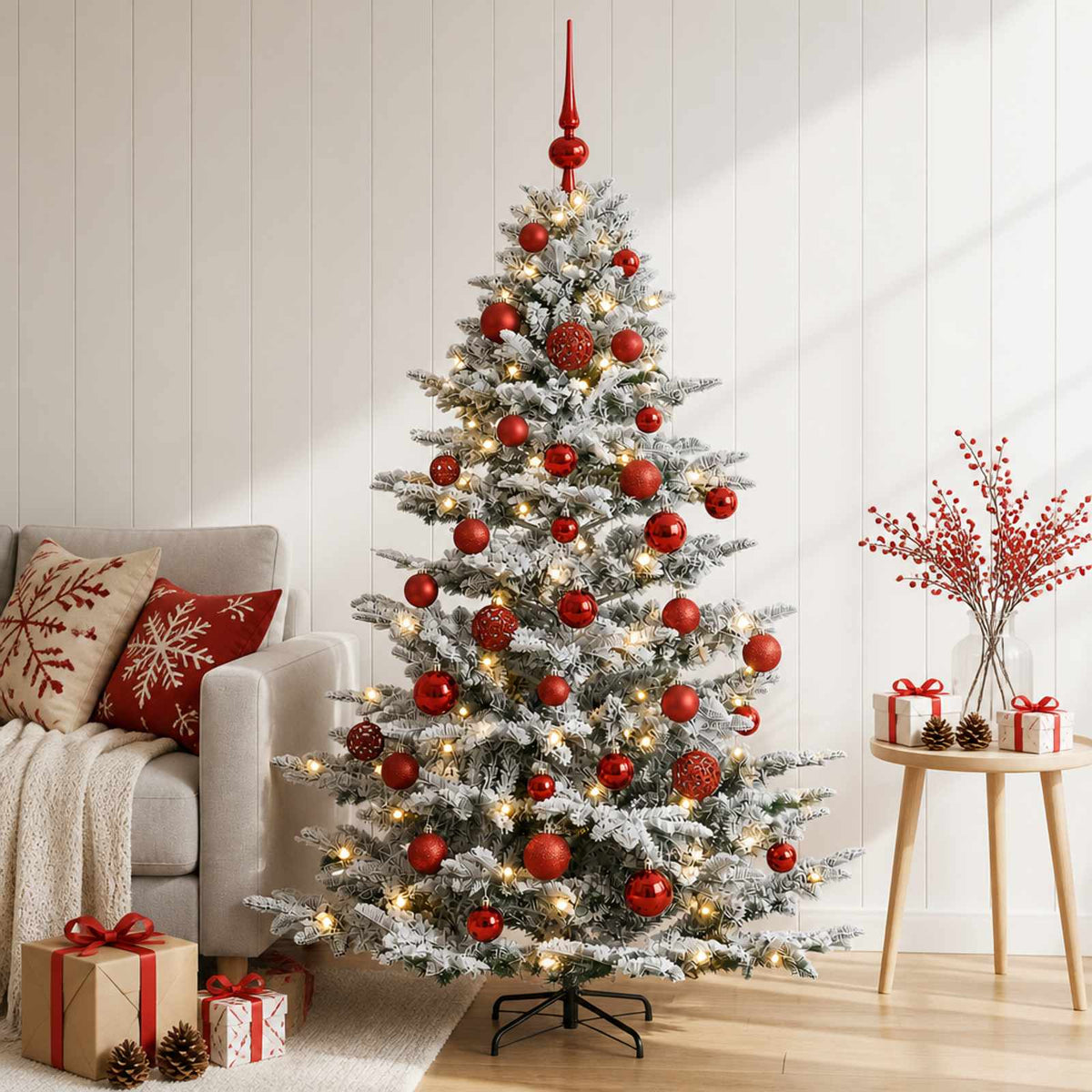Vidaxl kunstkerstboom met kerstbal 150 cm 150 led's warmwit pe pvc