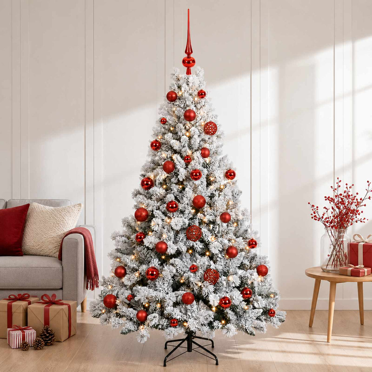 Vidaxl kunstkerstboom met ballen 150 cm 150 led's warmwit