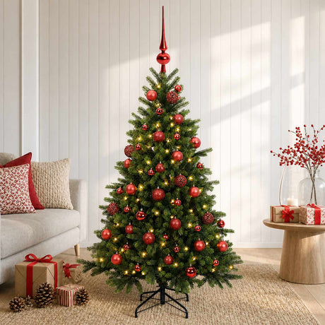 Vidaxl kunstkerstboom met kerstbal 150 cm 150 led's warmwit