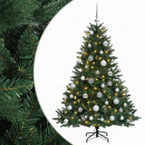 Vidaxl kunstkerstboom met kerstbal 120 cm 150 led's warmwit