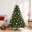 Vidaxl kunstkerstboom met kerstbal 120 cm 150 led's warmwit