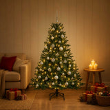 Vidaxl kunstkerstboom met kerstbal 120 cm 150 led's warmwit