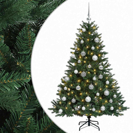 Vidaxl kunstkerstboom met kerstbal 150 cm 150 led's warmwit
